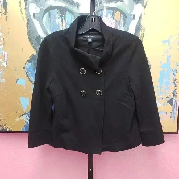 Banana Republic Black Double Breasted Crop Jacket - Picture 1 of 5